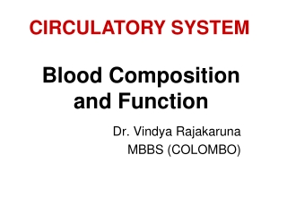 Blood Composition and Function