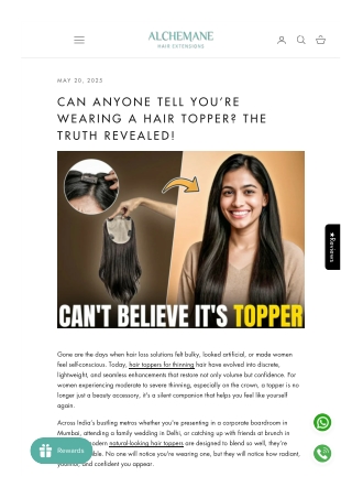 Can Anyone Tell You’re Wearing a Hair Topper? The Truth Revealed!