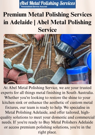Premium Metal & Kitchen Sink Polishing Services in Adelaide – Abel Metal Polishing
