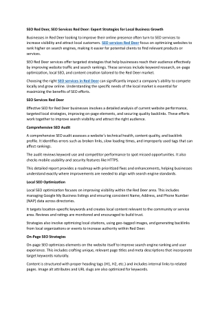 SEO Red Deer, SEO Services Red Deer Expert Strategies for Local Business Growth