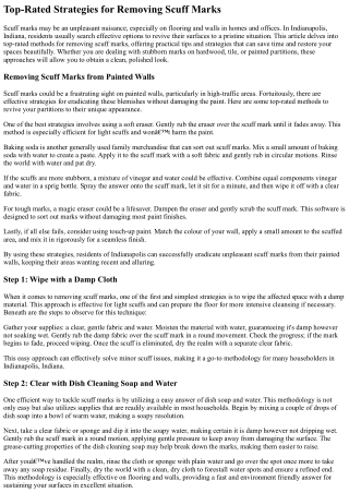 Top-Rated Methods For Removing Scuff Marks In Indianapolis, Indiana