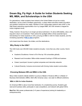 Dream Big, Fly High_ A Guide for Indian Students Seeking MS, MBA, and Scholarships in the USA