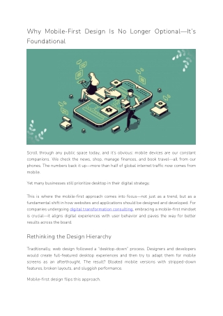 Why Mobile-First Design Is No Longer Optional—It’s Foundational