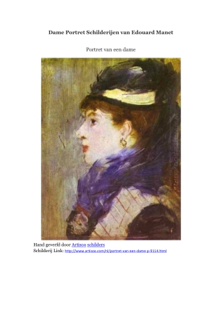 Dame Portret Schilderijen van Edouard Manet -- Artisoo