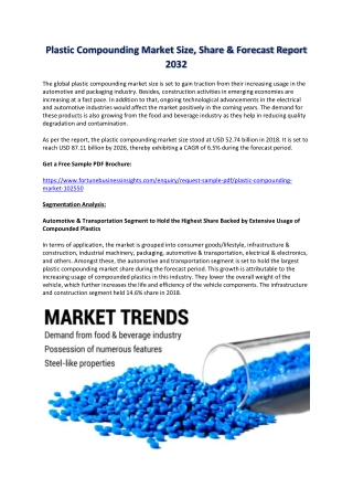 Plastic Compounding Market Trends Shaping the Industry by 2032