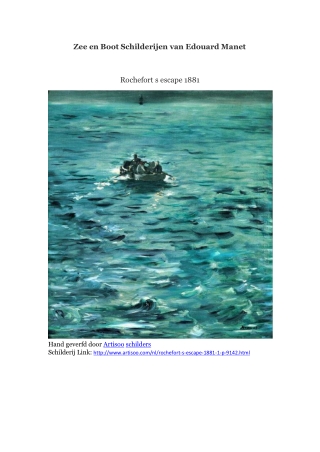 Zee en Boot Schilderijen van Edouard Manet -- Artisoo