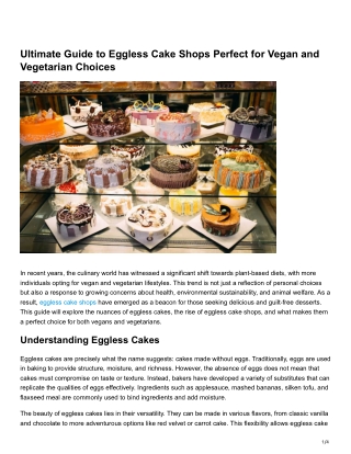 Ultimate Guide to Eggless Cake Shops Perfect for Vegan and Vegetarian Choices