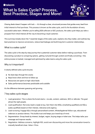 What is sales cycle