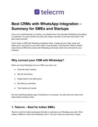 Best CRMs with WhatsApp Integration