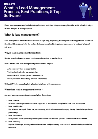 Lead Management Process