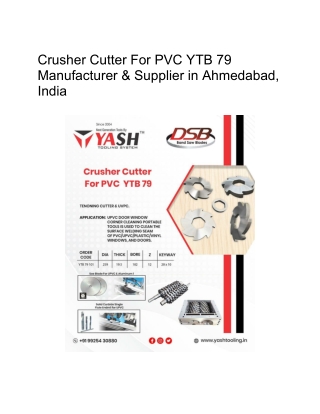 Crusher Cutter For PVC YTB 79 Manufacturer & Supplier in Ahmedabad, India