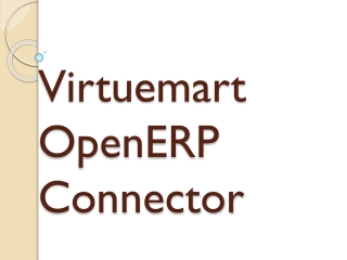VirtueMart OpenERP Connector