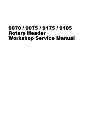 Massey Ferguson 9070  9075  9175  9185 Rotary Header Service Repair Manual Instant Download (Part No. 4283063M1)
