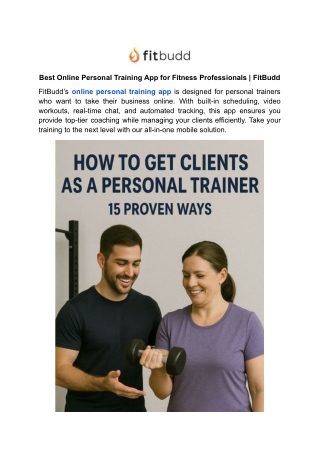 Best Online Personal Training App for Fitness Professionals _ FitBudd