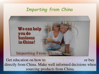 Importing from China