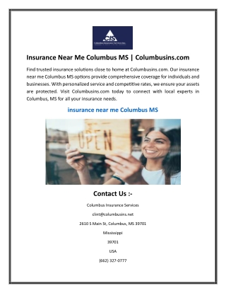 Insurance Near Me Columbus MS  Columbusins.com