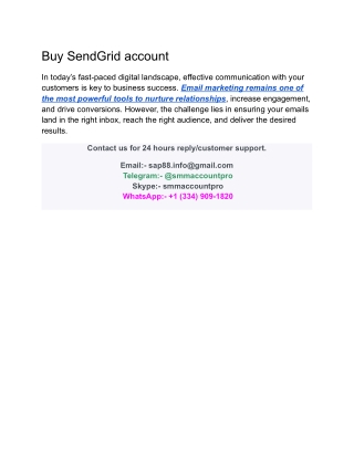 Buy SendGrid account