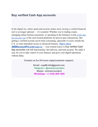 Buy verified Cash App accounts