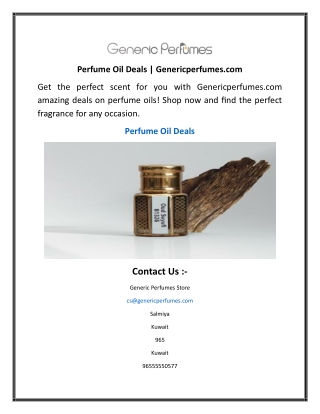 Perfume Oil Deals  Genericperfumes.com