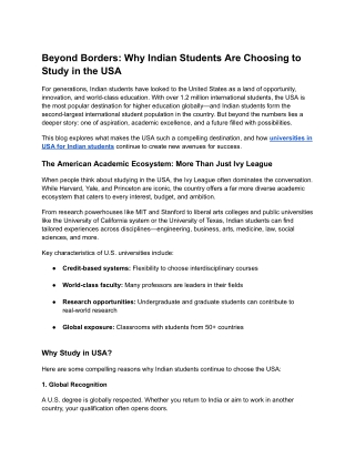 Beyond Borders_ Why Indian Students Are Choosing to Study in the USA