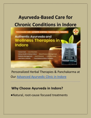 Complete Guide to Chronic Disease Treatment with Ayurveda in Indore | Detox & Re
