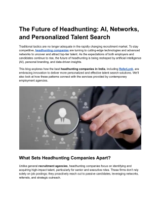 The Future of Headhunting_ AI, Networks, and Personalized Talent Search