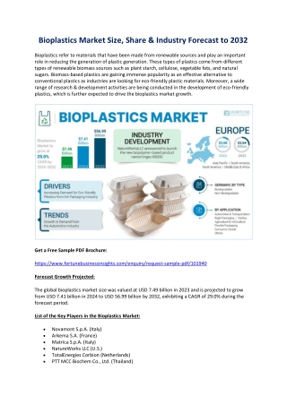 2032 Bioplastics Market Demand Analysis & Growth Forecast