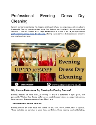 Professional Evening Dress Dry Cleaning