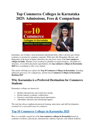 Top Commerce Colleges in Karnataka