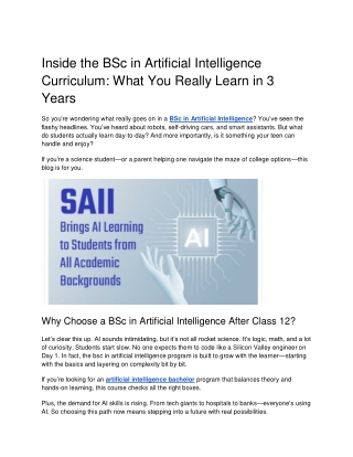 Inside the BSc in Artificial Intelligence Curriculum_ What You Really Learn in 3 Years