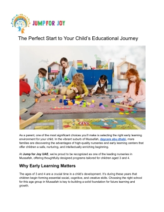 The Perfect Start to Your Child’s Educational Journey