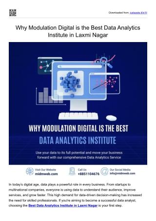 Why Modulation Digital is the Best Data Analytics Institute in Laxmi Nagar