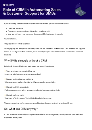 CRM for Sales and Customer Support
