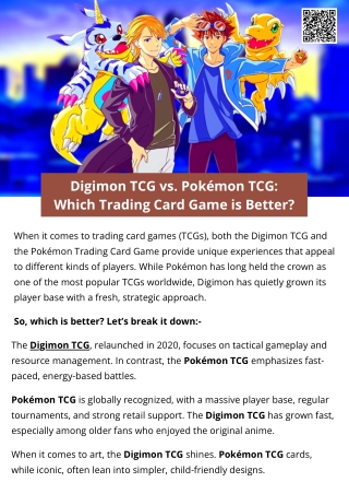 Digimon TCG vs. Pokémon TCG Which Trading Card Game is Better
