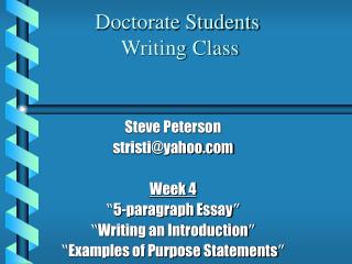 Doctorate Students Writing Class