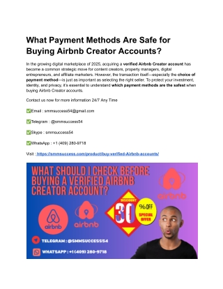 What Payment Methods Are Safe for Buying Airbnb Creator Accounts_
