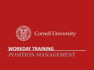 Workday Training Position Management