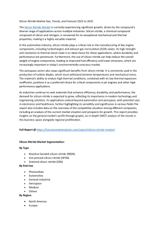 Cost Analysis and Profitability in Silicon Nitride Manufacturing