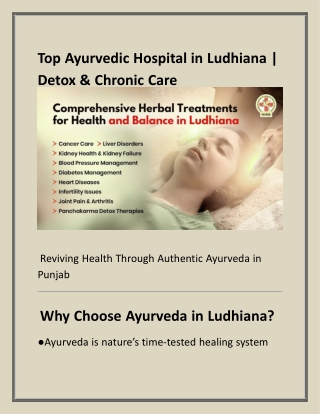 PPT on Ayurveda-Based Detox & Chronic Disease Management in Ludhiana