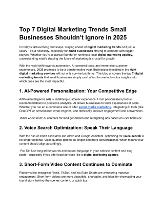 Top 7 Digital Marketing Trends