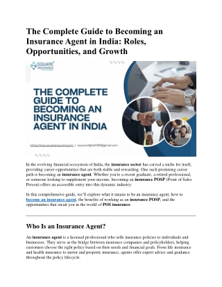 The Complete Guide to Becoming an Insurance Agent in India