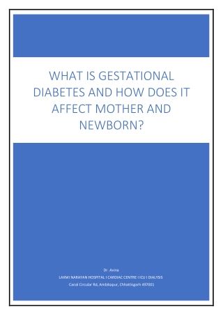 What is Gestational Diabetes and How Does It Affect Mother and Newborn