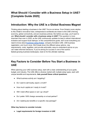 What Should I Consider with a Business Setup in UAE
