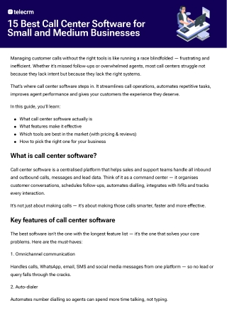 15 Best Call Center Software