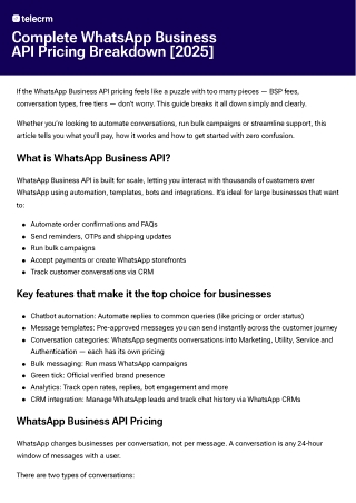WhatsApp Business API Pricing
