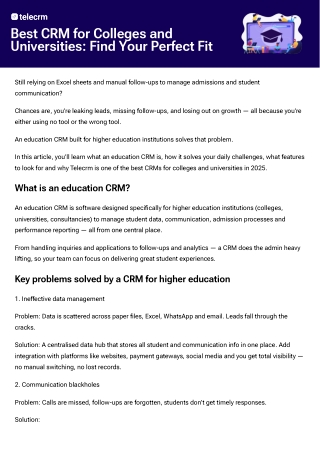 CRM for Colleges and Universities