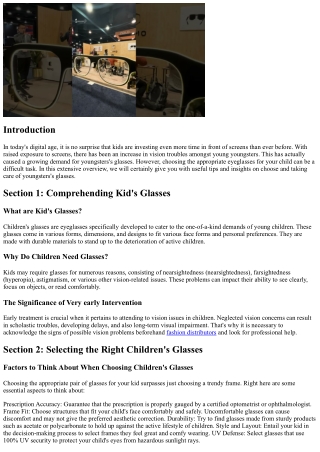 Kid's Glasses 101: Tips for Finding and Taking Care Of Children' Eyeglasses