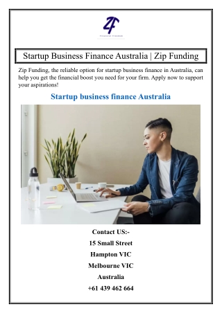 Startup Business Finance Australia | Zip Funding