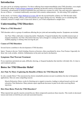 Jaw Pain No More: Exploring the Benefits of Botox for TMJ Disorder Relief