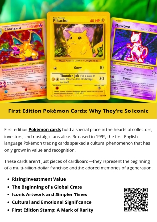 First Edition Pokémon Cards Why They’re So Iconic